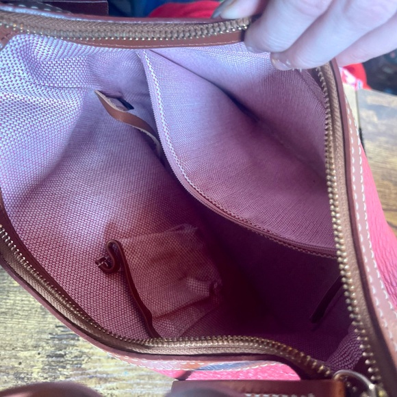 Dooney & Bourke Poppy Red Hobo Shoulder Bag with Leather Trim Horse bit strap - Picture 6 of 16